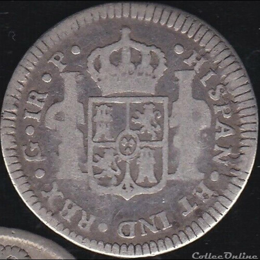Guatemala - 1 Real 1772 G P - Carlos III de España 2 monnaies monde guatemala 1 real 1772 g p carlos iii de espana