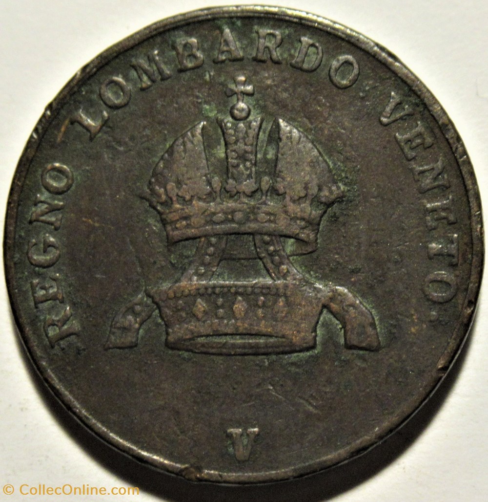 1822 Regno Lombardo-Veneto, 5 Centesimi Venezia - Franz I d'Asburgo-Lorena 2 monnaies monde italie 1822 regno lombardo veneto 5 centesimi venezia franz i asburgo lorena