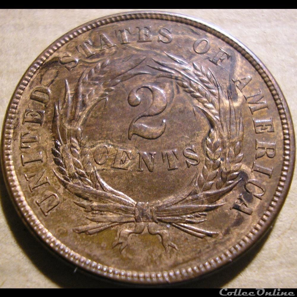 monnaie monde etat uni 1867 two cents