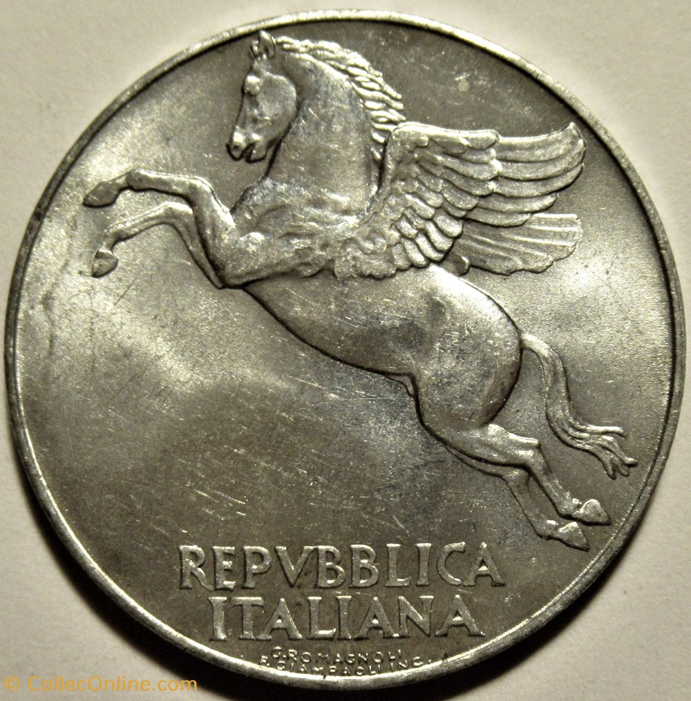 monnaies monde italie 1950 italy 10 lire roma pegasus