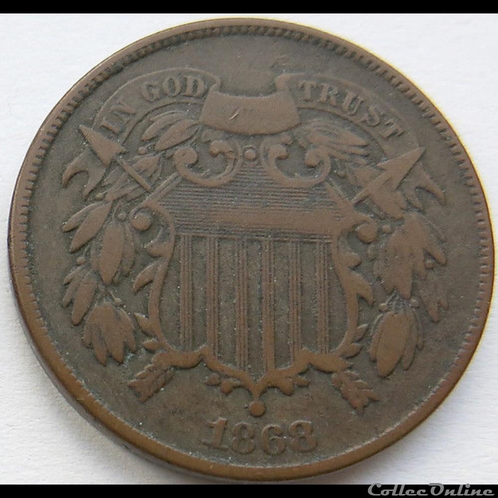 monnaie monde etat uni 1868 two cents