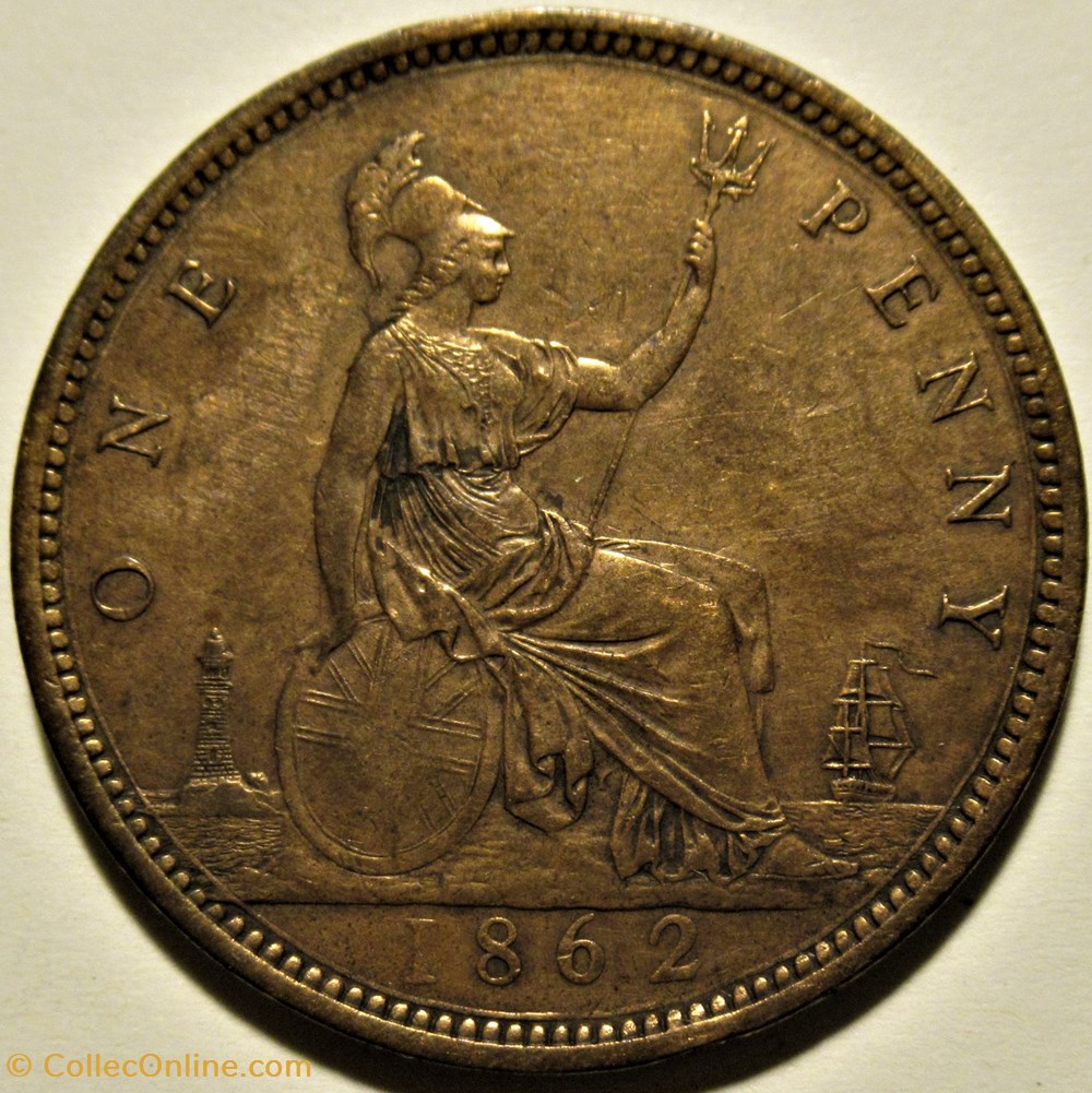 Victoria - One Penny 1862 - Kingdom of Great Britain 3 monnaies monde royaume uni victoria one penny 1862 kingdom of great britain