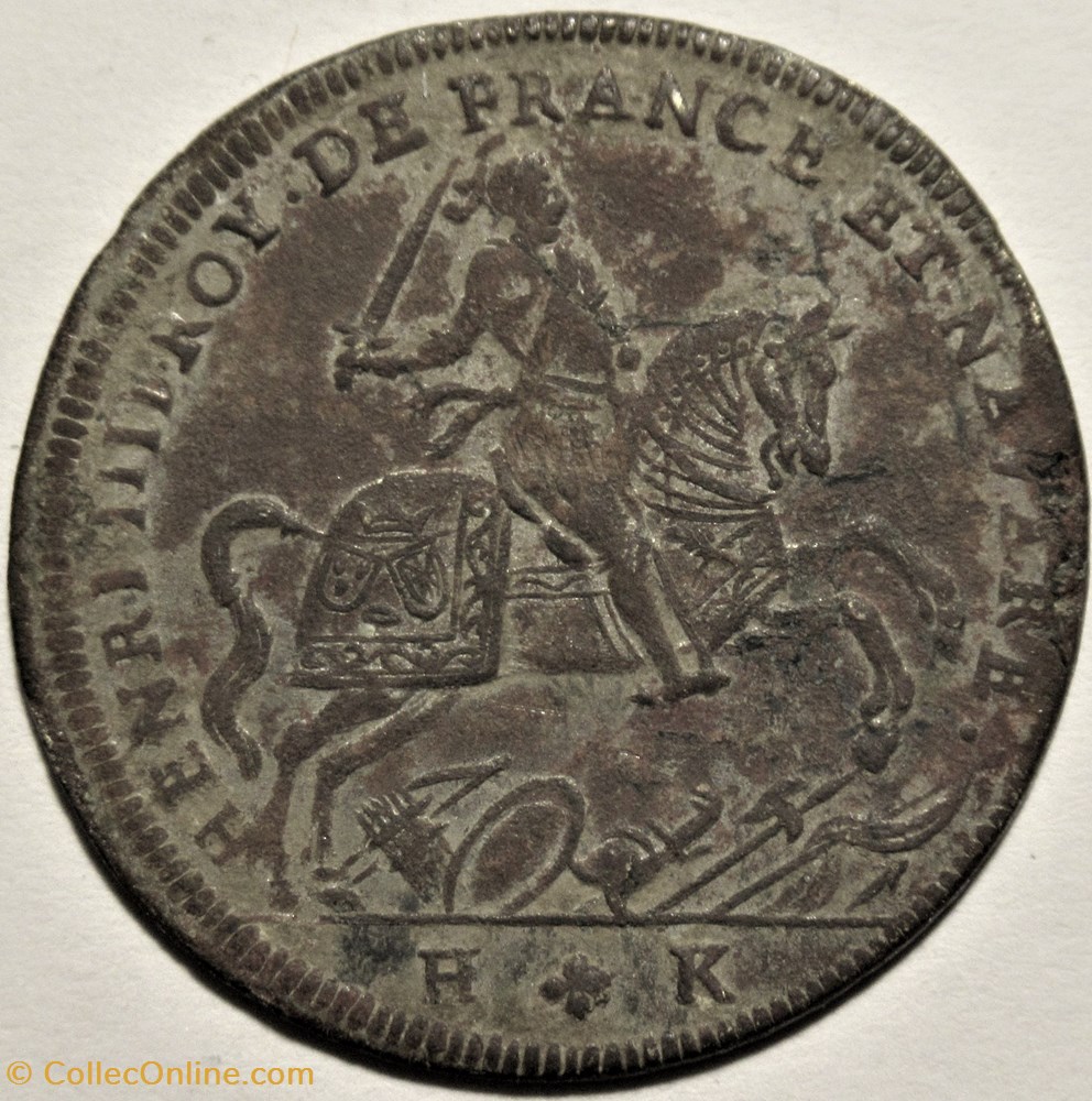 monnaies paranumismatique jetons poids henri iv a cheval 1607 date retrograde jeton de nuremberg