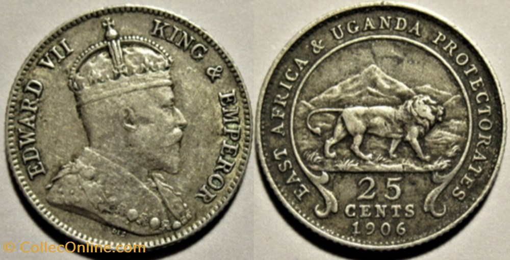 Edward VII - 25 Cents 1906 - British East Africa monnaies monde kenya edward vii 25 cents 1906 british east africa