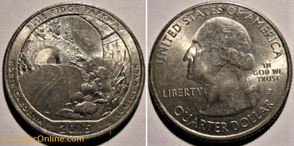 Blue Ridge Parkway - 2015 P Quarter Dollar - North Carolina State monnaie monde etat uni blue ridge parkway 2015 p quarter dollar north carolina state