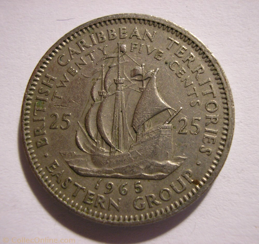 Elizabeth II - 25 Cents 1965 - Caribbean Islands monnaie monde saint vincent le grenadine elizabeth ii 25 cents 1965 caribbean islands