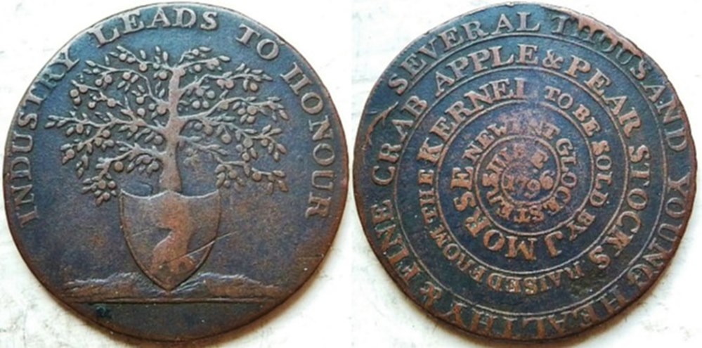 1796 HalfPenny Token - Newent, Gloucestershire - J. Morse, Merchant monnaies monde royaume uni 1796 halfpenny token newent gloucestershire j morse merchant