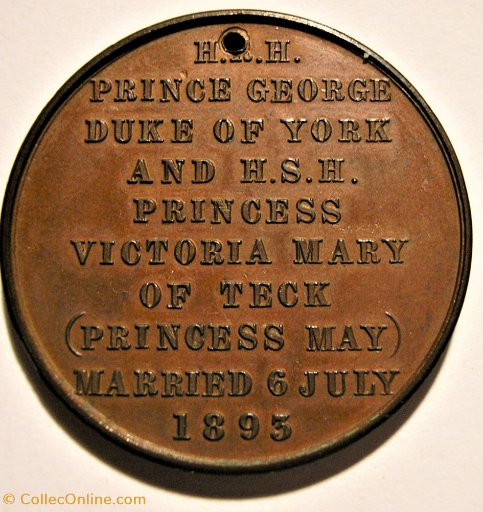 monnaie jeton mereaux george may 1893 marriage medallion uk