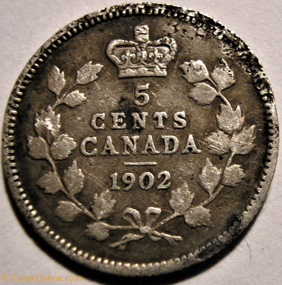 Edward VII - 5 Cents 1902 monnaies monde canada edward vii 5 cents 1902
