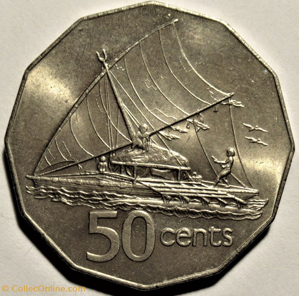 monnaies monde iles fidji elizabeth ii 50 cents 1976 fiji