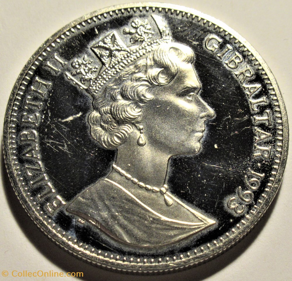 Elizabeth II - 2.8 Ecus 1993 Eurotunnel - Gibraltar 2 monnaies monde elizabeth ii 2 8 ecus 1993 eurotunnel gibraltar