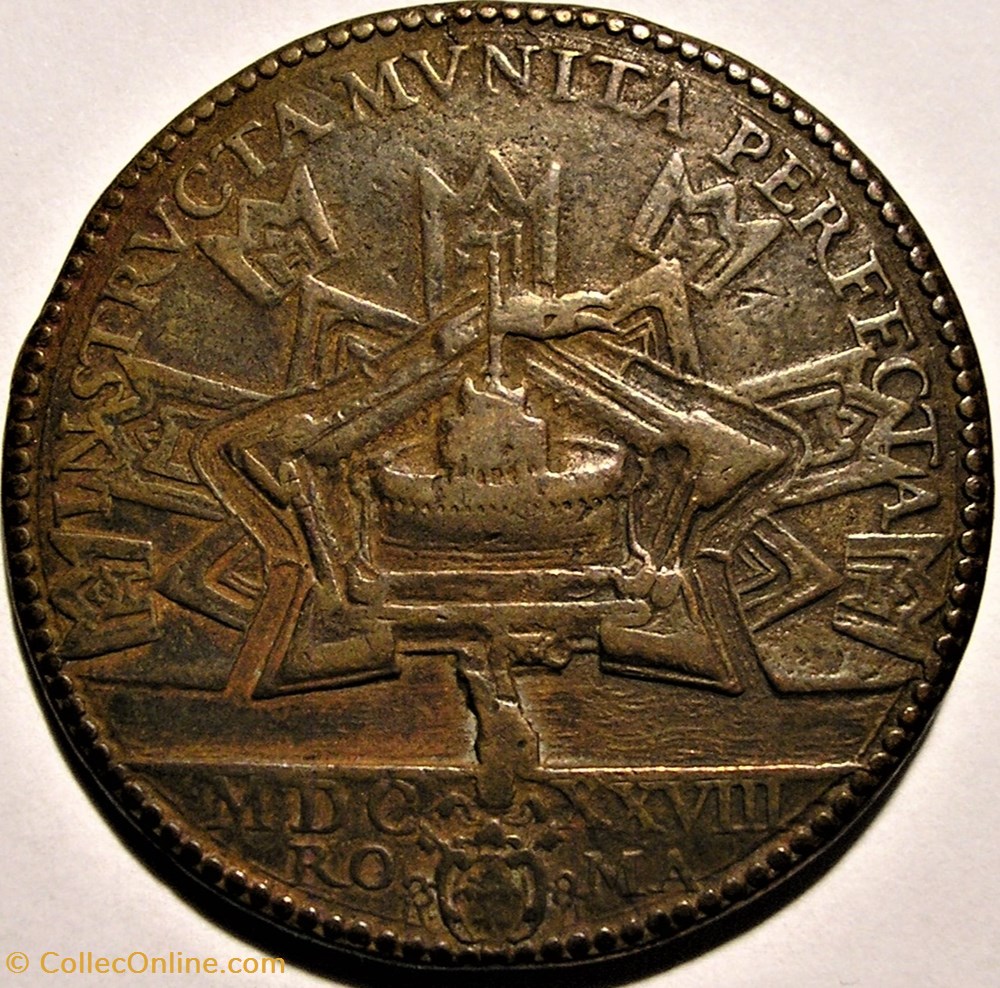 Pope Urban VIII - Medal 1628 Fortifications of Castel Sant'Angelo - Roma 3 medailles etat de la cite du vatican pope urban viii medal 1628 fortifications of castel sant angelo roma