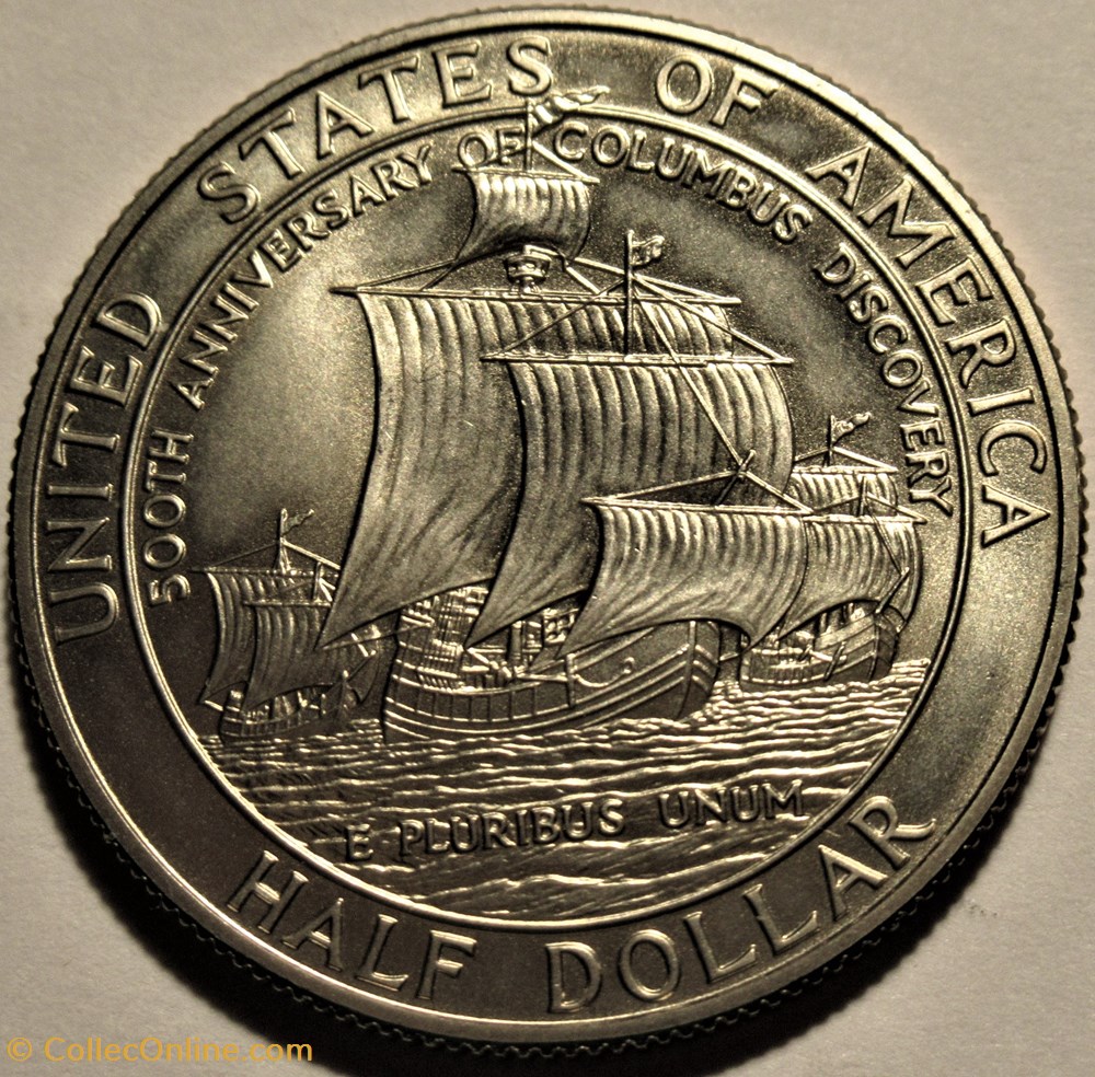 Columbus Quincentenary 1492-1992 - Half Dollar 1992 Denver 3 monnaies monde etats unis columbus quincentenary 1492 1992 half dollar 1992 denver