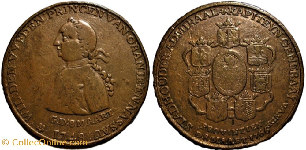 Medal 1766 - Inauguration of William V, Prince of Orange-Nassau, Stadtholder of Netherlands medailles pays bas medal 1766 inauguration of william v prince of orange nassau stadtholder of netherlands