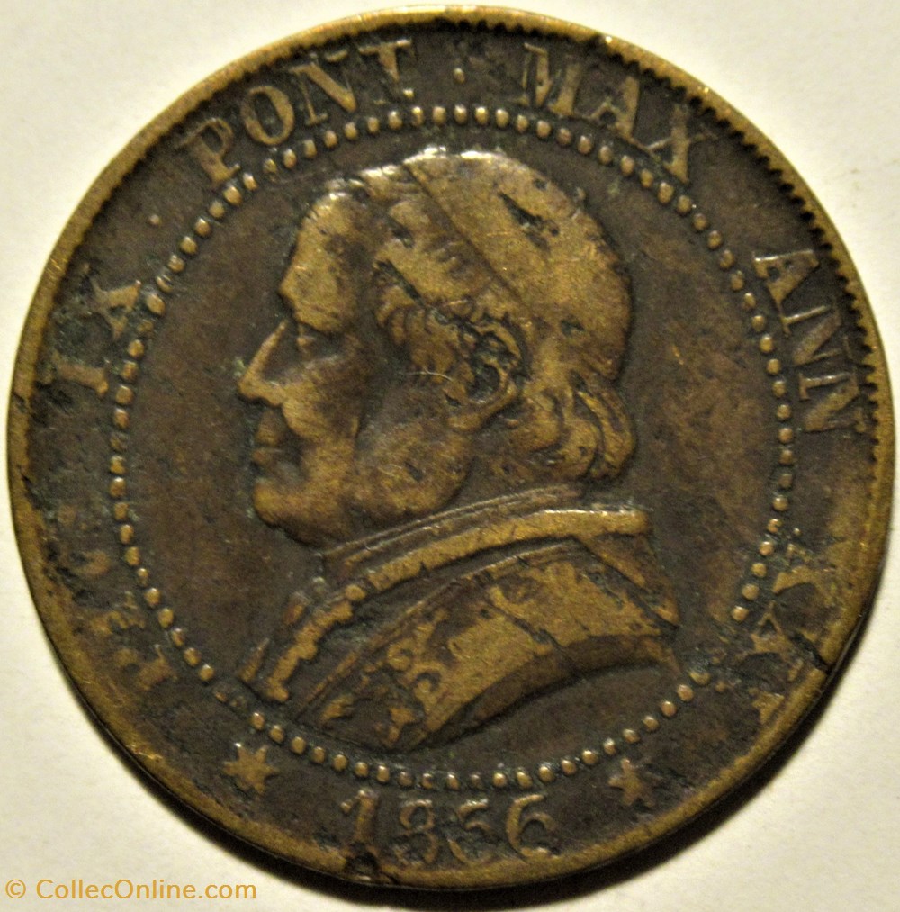 Pio IX, Pope - 1 Soldo 1866, Anno XXI - Roma, Vaticano 2 monnaies monde pio ix pope 1 soldo 1866 anno xxi roma vaticano