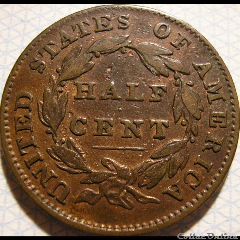 1832 Classic Head Half Cent 2 monnaie monde etat uni 1832 classic head half cent