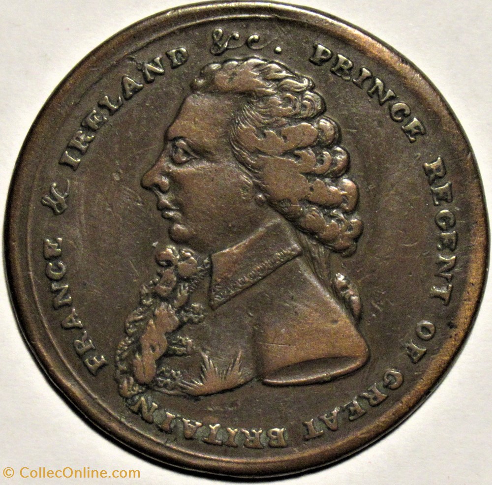 1789 - George, Prince Regent - Halfpenny Token, Great Britain monnaies paranumismatique jetons poids 1789 george prince regent halfpenny token great britain