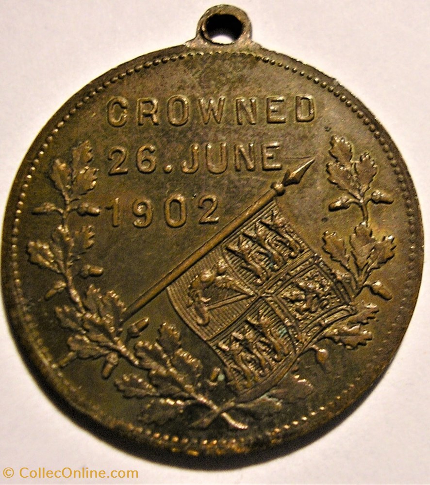 Edward VII & Alexandra - Gilt Medalet Coronation 1902 (ex.2) 3 medaille royaume uni edward vii alexandra gilt medalet coronation 1902 ex 2