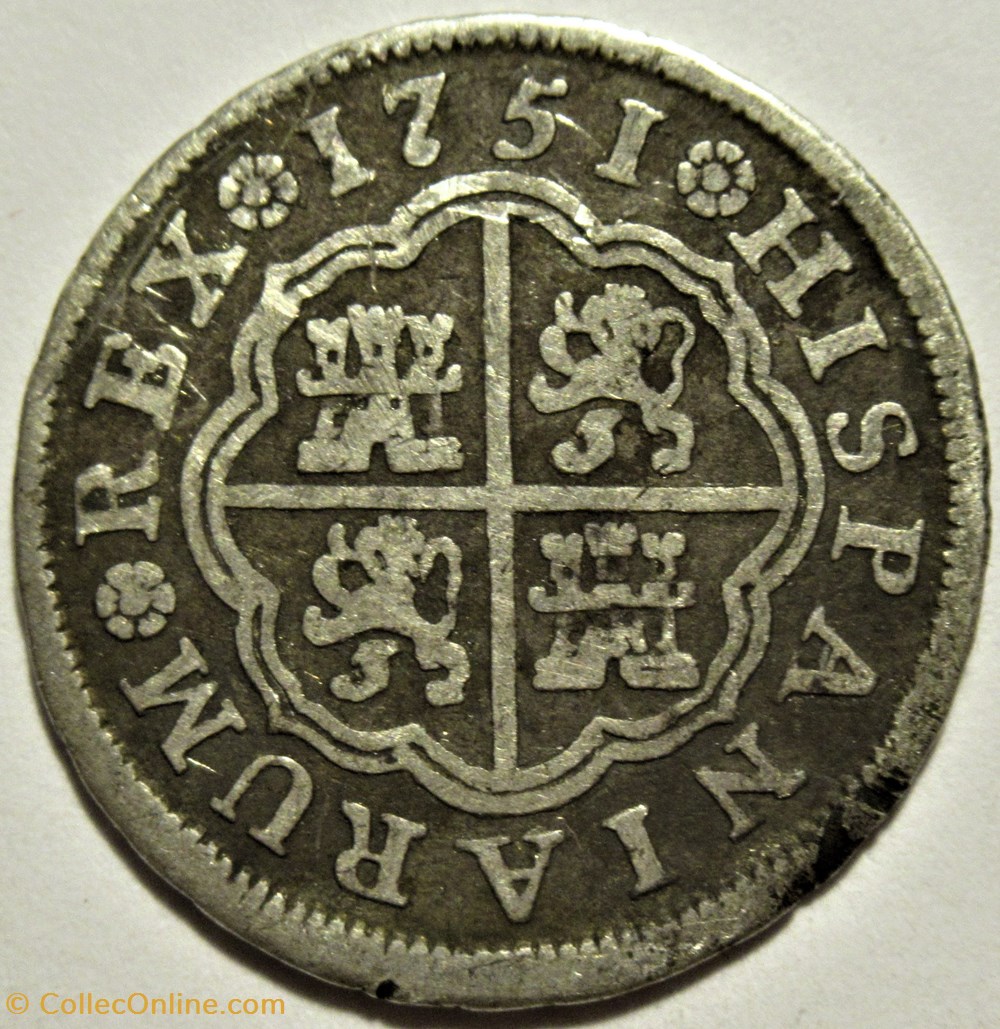 monnaies europe medievale royaume espagne 1751 madrid 1 real ferdinando vi de espana