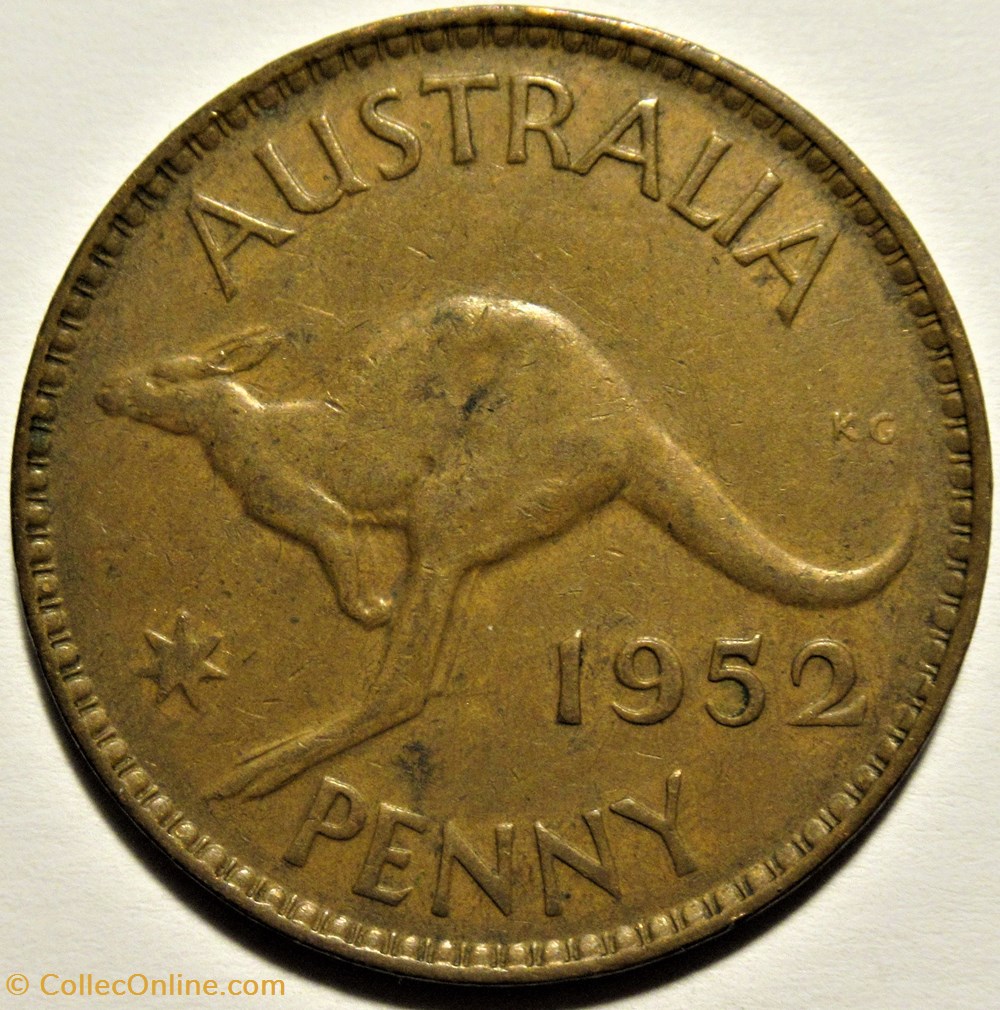 monnaies monde australie george vi one penny 1952 melbourne australia