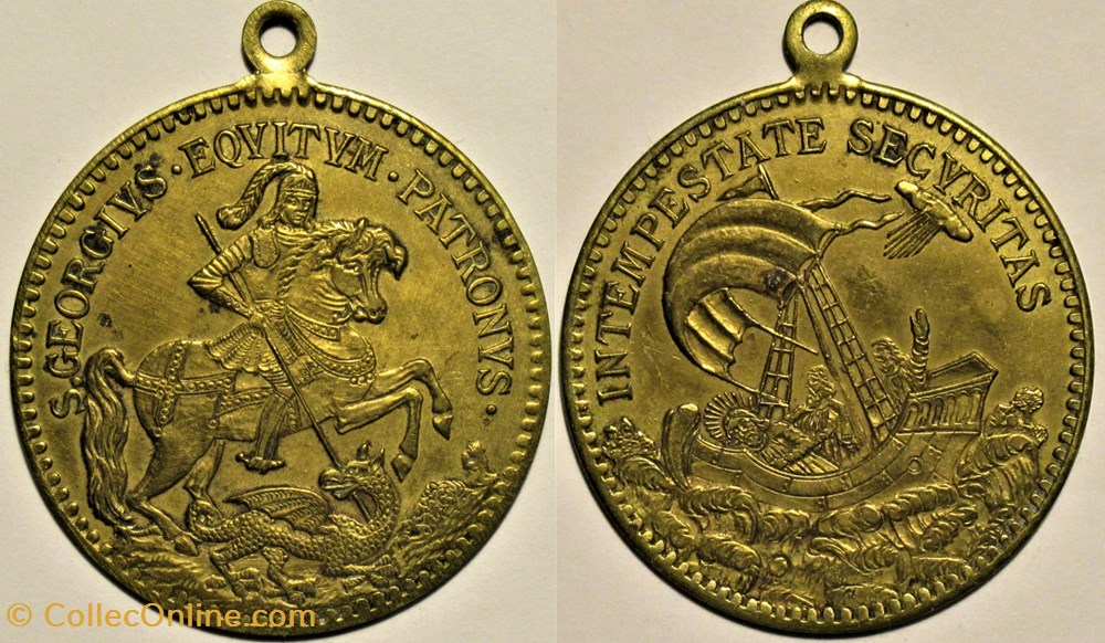 St. George medal - Equitum Patronus / Intempestate Securitas (ex.4) monnaies paranumismatique jetons poids st george medal equitum patronus intempestate securitas ex 4