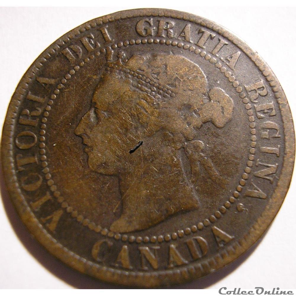 Victoria - One Cent 1895 monnaie monde canadum victoria one cent 1895