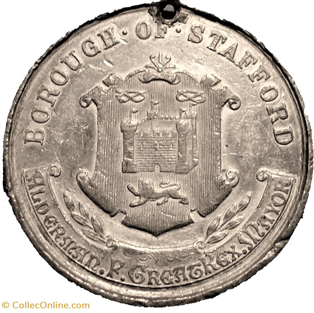 Victoria - 1897 Diamond Jubilee Medal, Stafford - GB 3 medaille royaume uni victoria 1897 diamond jubilee medal stafford gb
