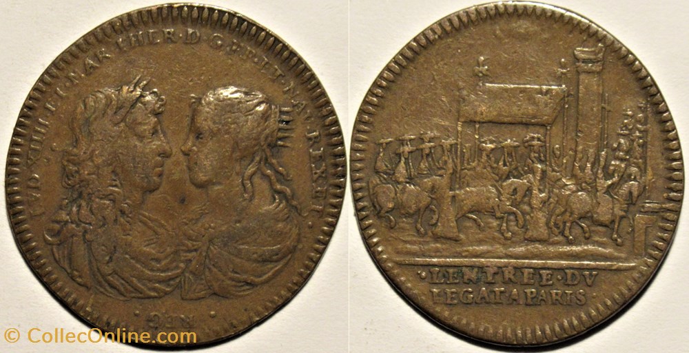 monnaies paranumismatique jetons poids louis xiv 1660 jeton entree du legat a paris