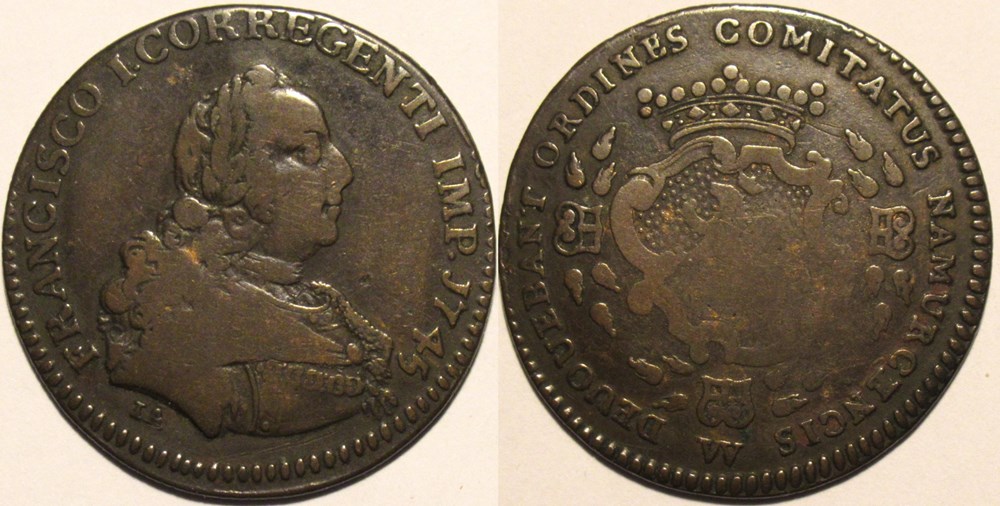 François Ier - Jeton 1745 Comté de Namur, Pays-Bas Autrichiens monnaies europe medievale francois ier jeton 1745 comte de namur pays bas autrichiens