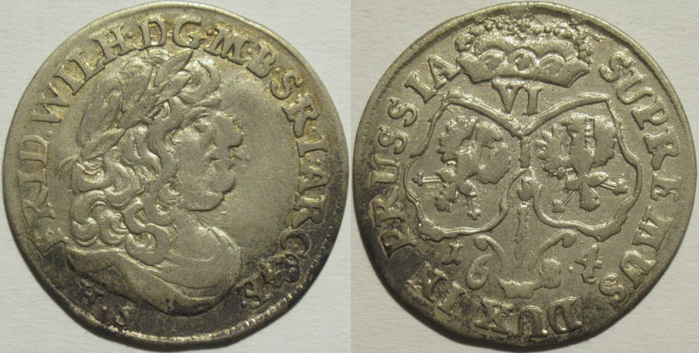 monnaies europe medievale saint empire romain germanique friedrich wilhelm 6 groscher 1684 brandenburg prussia