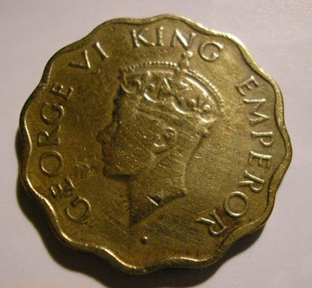 George VI - 1 Anna 1944 Bombay - British India monnaie monde inde george vi 1 anna 1944 bombay british india
