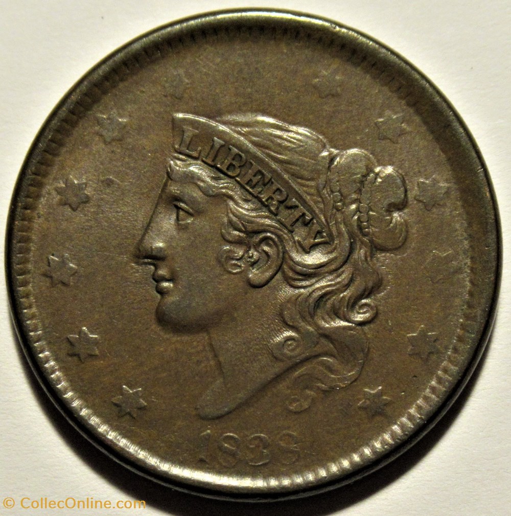 monnaies monde etats unis 1838 one cent