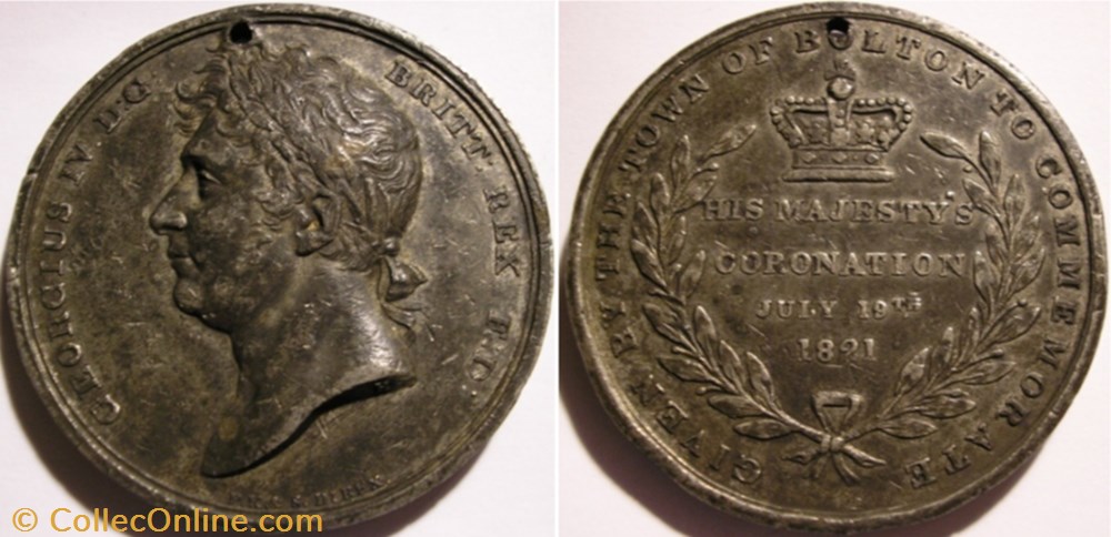 George IV - Coronation Medal 1821 - Manchester, Great Britain medaille royaume uni george iv coronation medal 1821 manchester great britain
