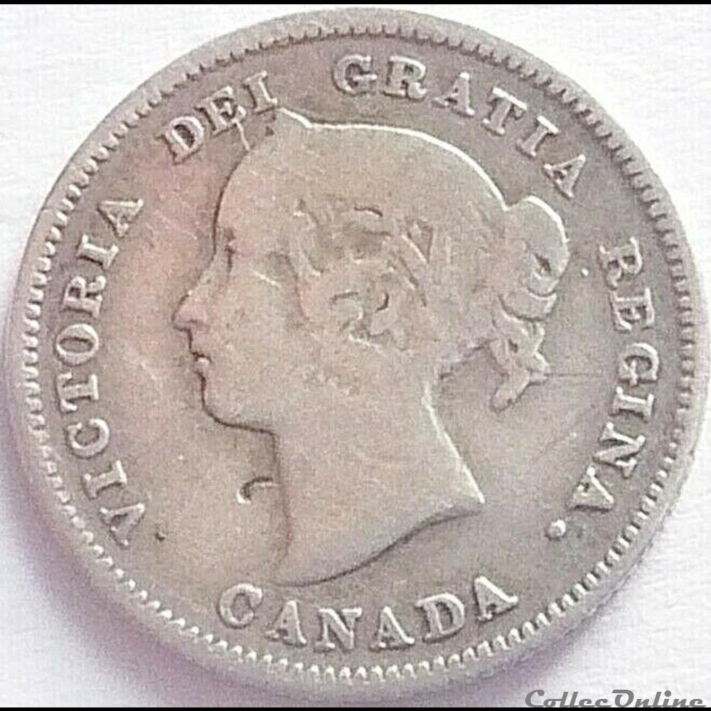 Victoria - 5 Cents 1886 monnaie monde canadum victoria 5 cents 1886
