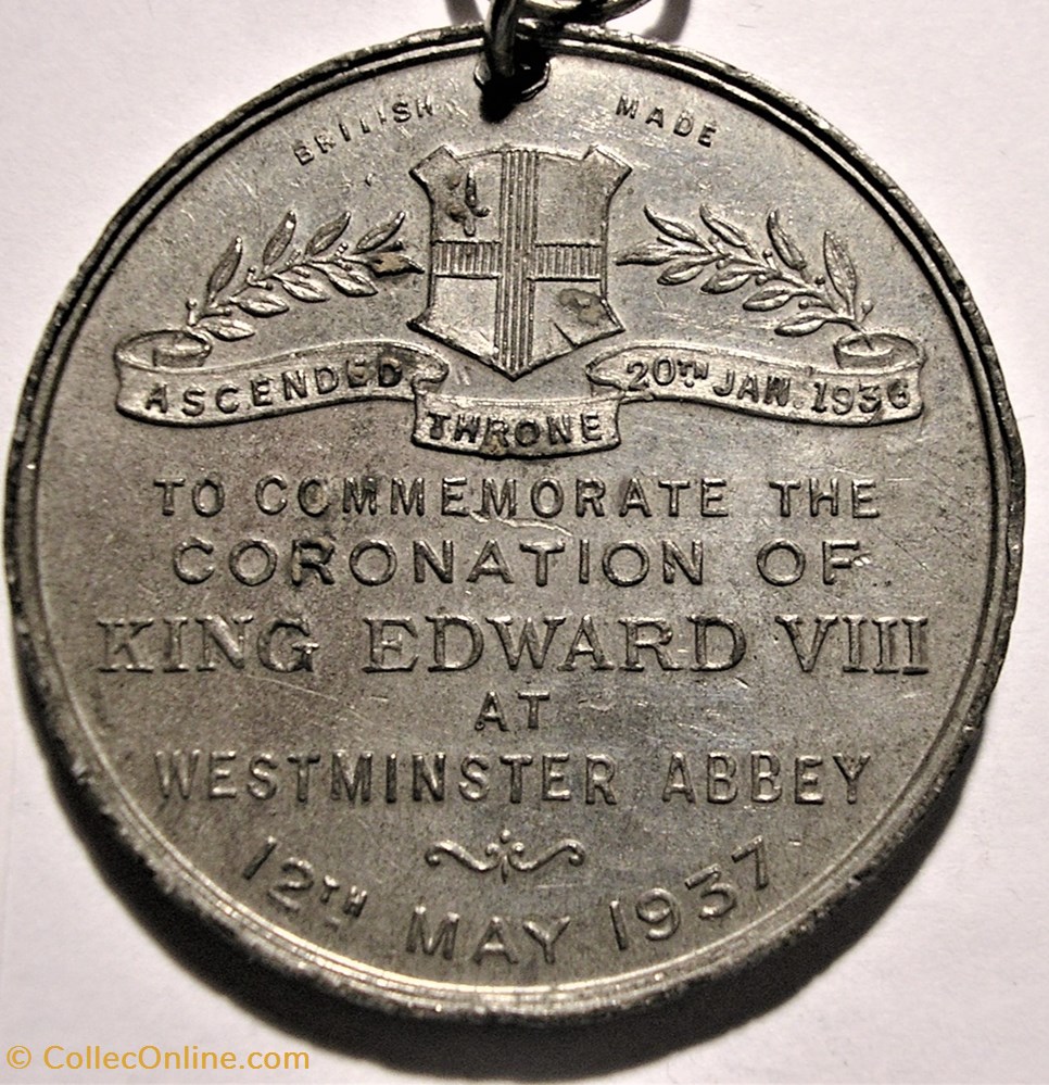 Edward VIII - Coronation Medal 1937 At Westminster Abbey, UK