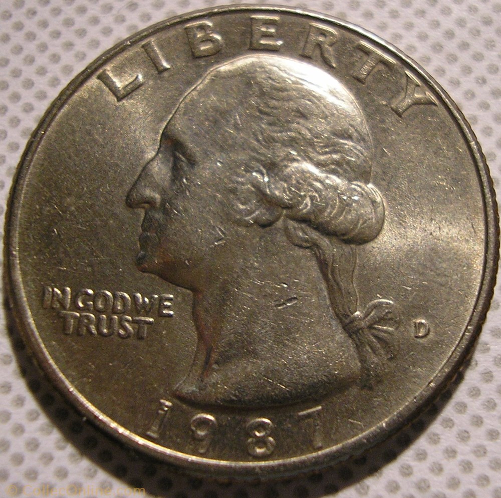 1987 Denver Quarter Dollar monnaies monde etats unis 1987 denver quarter dollar