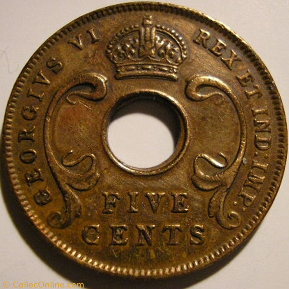 George VI - 5 Cents 1943 - East Africa monnaie monde kenya george vi 5 cents 1943 east africa