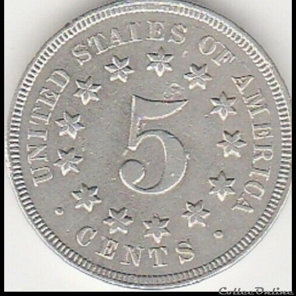1868 5 Cents - Die Crack monnaie monde etat uni 1868 5 cents die crack