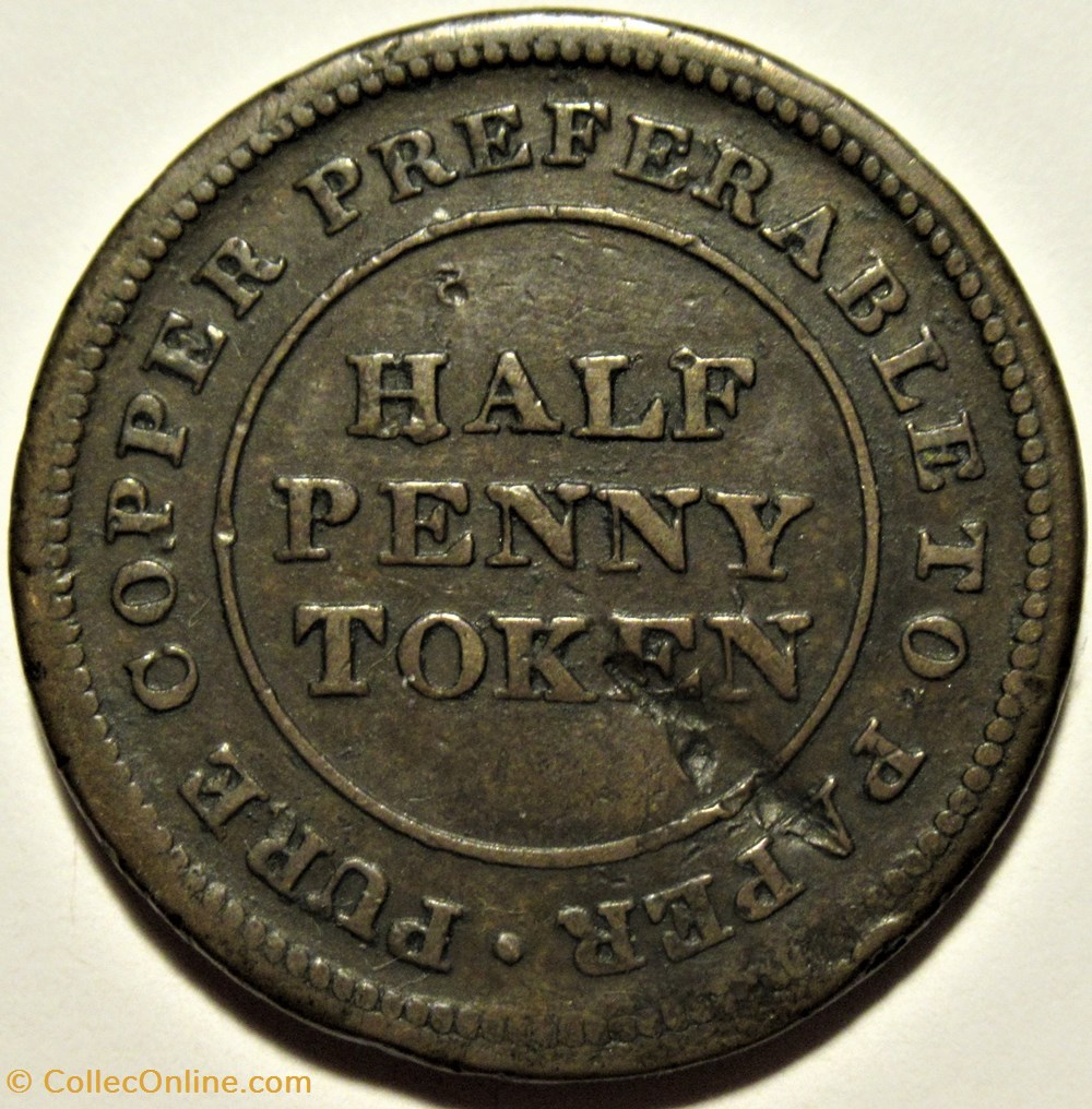 George III - HalfPenny Token 1813 - Trade & Navigation - Nova Scotia 3 monnaies monde canada george iii halfpenny token 1813 trade navigation nova scotia