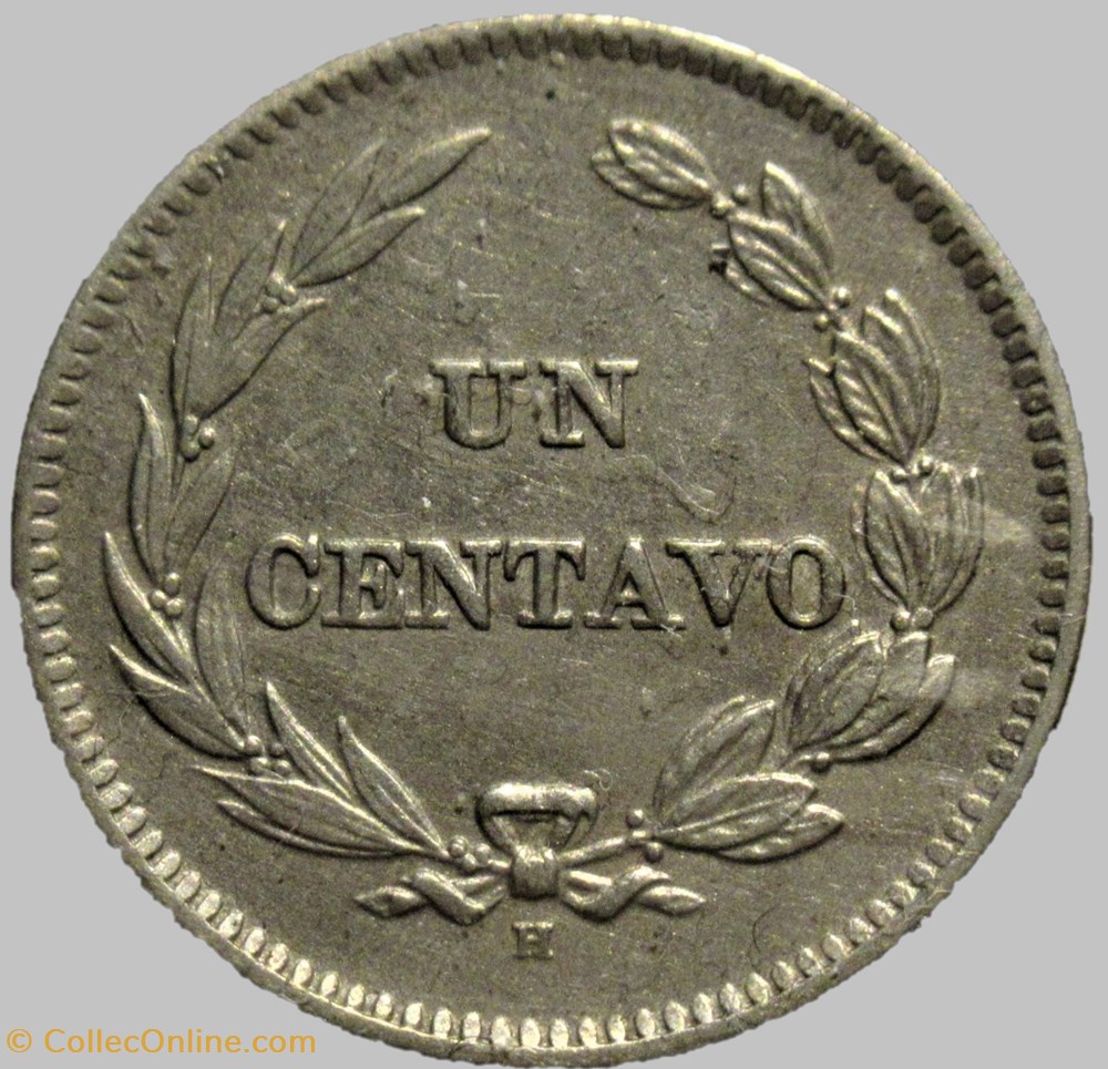 monnaies monde equateur ecuador un centavo 1909 heaton mint