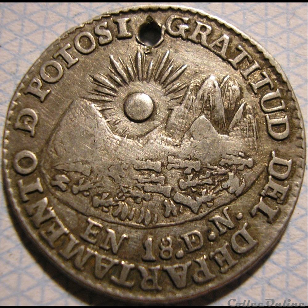 monnaie monde bolivie 1841 dep de potosi medaille bataille ingavi