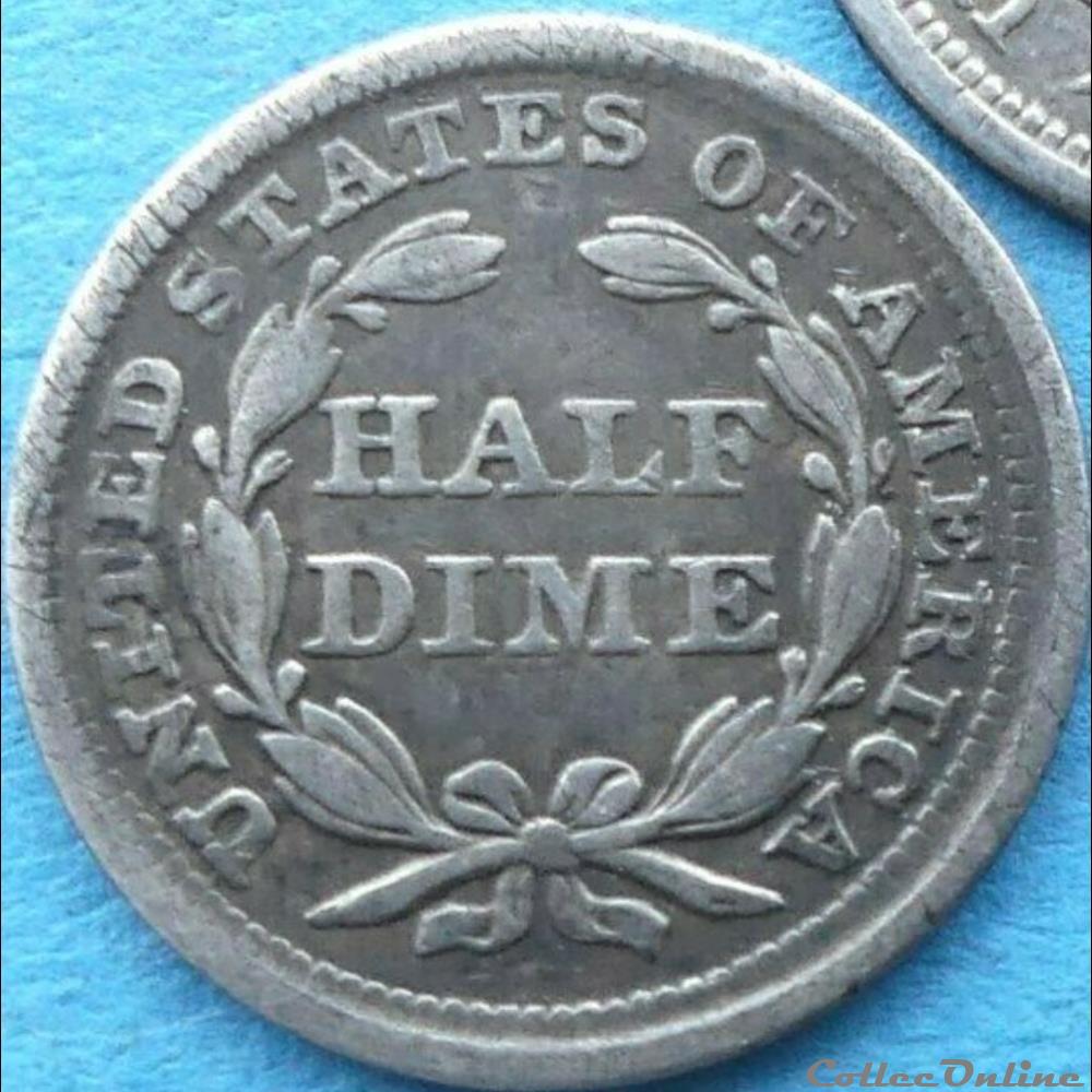 1858 Half Dime (ex.3) monnaies monde etats unis 1858 half dime ex 3