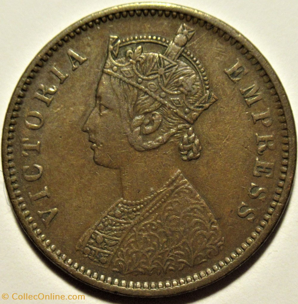 Victoria - One Quarter Anna 1889 Bombay - British India 2 monnaies monde inde victoria one quarter anna 1889 bombay british india