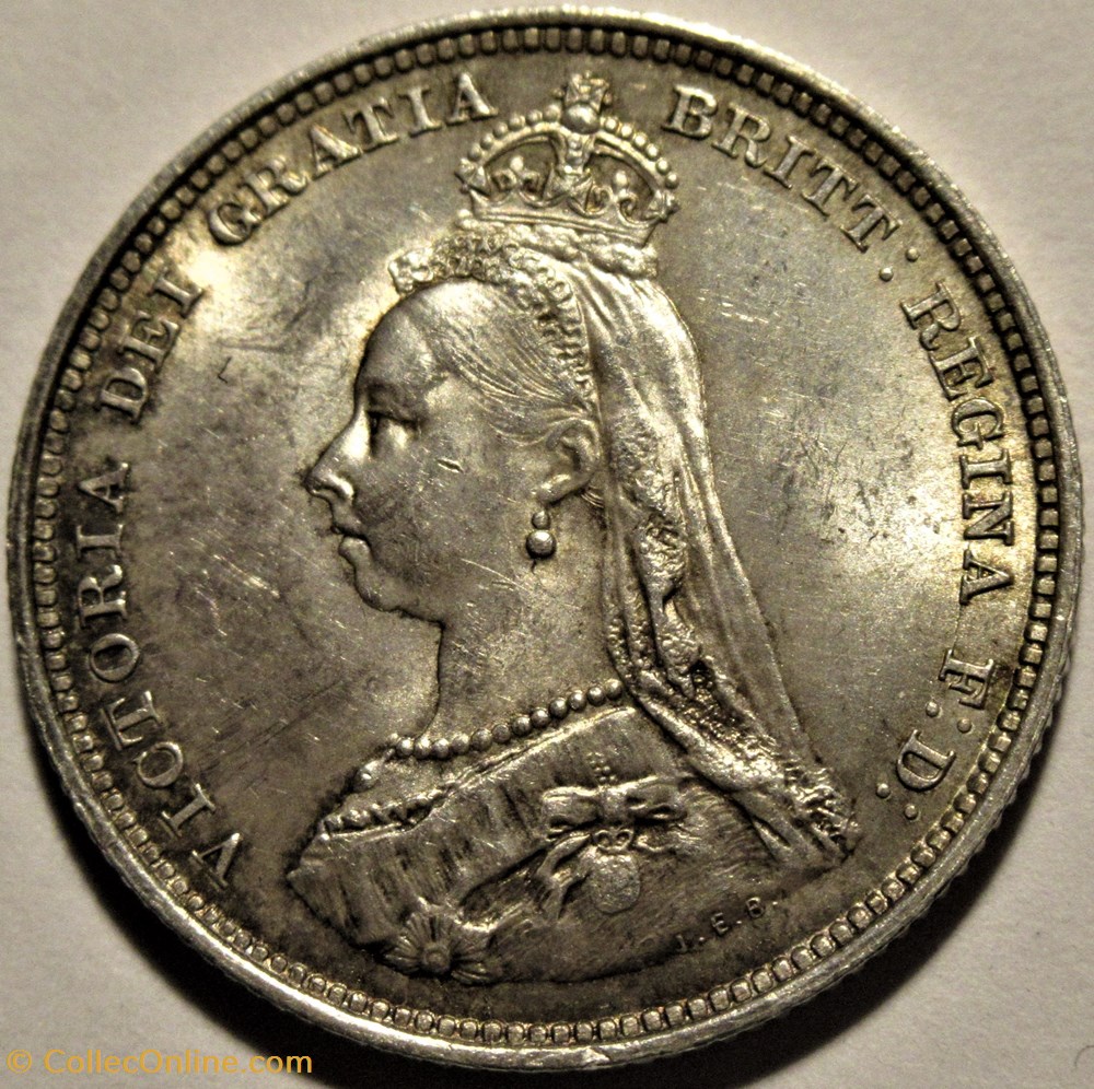 Victoria - Jubilee One Shilling 1887 - Kingdom of Great Britain (ex.3) 2 monnaies monde royaume uni victoria jubilee one shilling 1887 kingdom of great britain ex 3