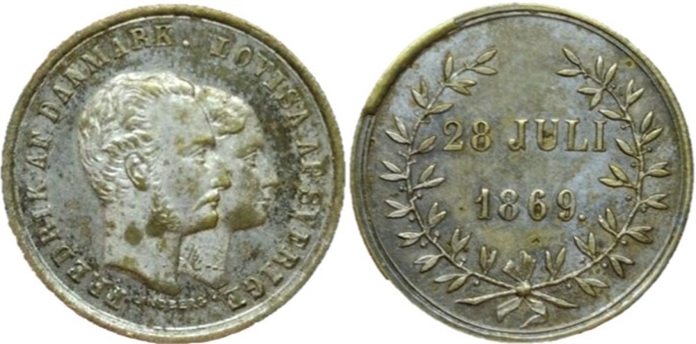 medailles danemark frederik of denmark and louisa of sweden royal wedding 1869