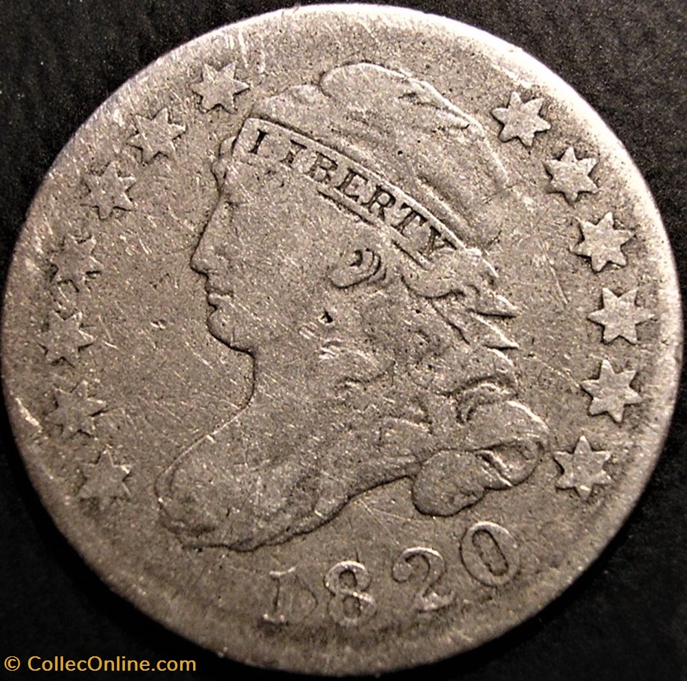 1820 Dime - 10 Cents monnaie monde etat uni 1820 dime 10 cents