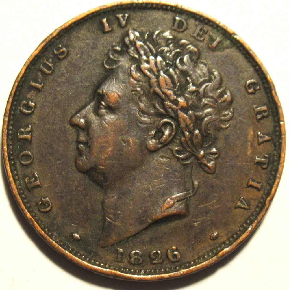 George IV - 1 Farthing 1826 Great Britain monnaies monde royaume uni george iv 1 farthing 1826 great britain