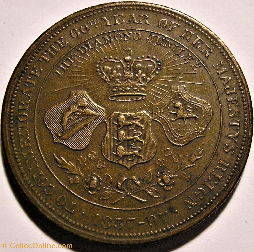 monnaies jetons mereaux victoria the royal family 1897 diamond jubilee token uk ex 2