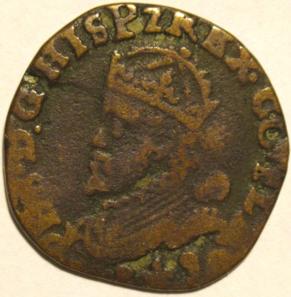 Philip II of Spain - 1 Oord 1589 - Bruges, Spanish Netherlands monnaies europe medievale pays bas espagnols philip ii of spain 1 oord 1589 bruges spanish netherlands