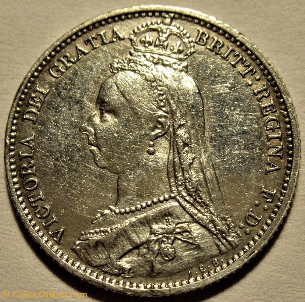 Victoria - Sixpence 1892 - Kingdom of Great Britain (ex.2) 2 monnaies monde royaume uni victoria sixpence 1892 kingdom of great britain ex 2